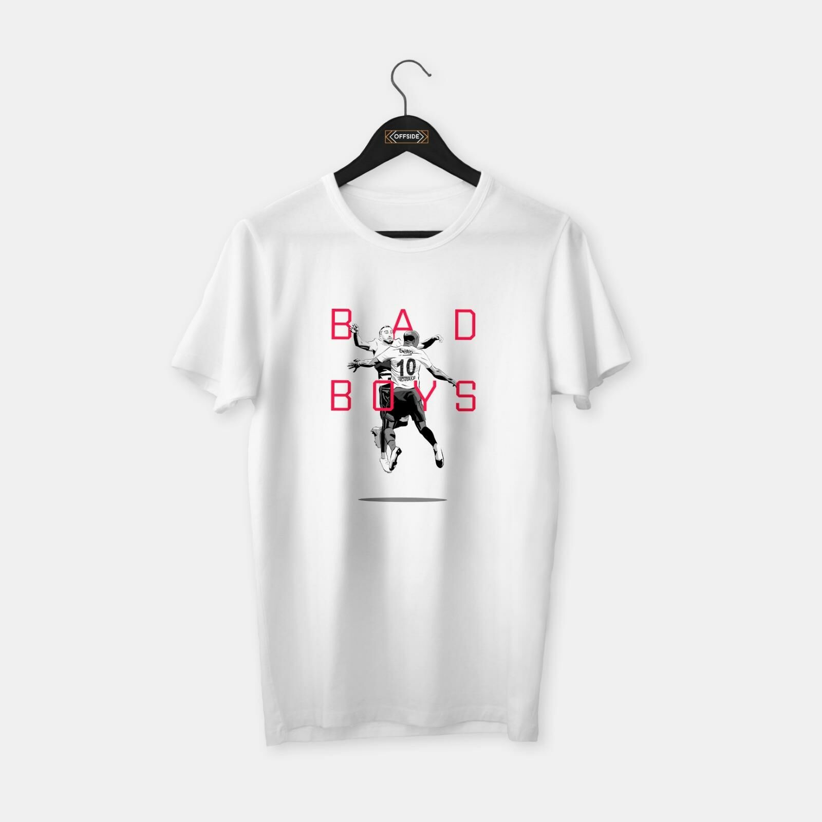 Cenk Tosun & Aboubakar 'Bad Boys' T-shirt Beyaz - S