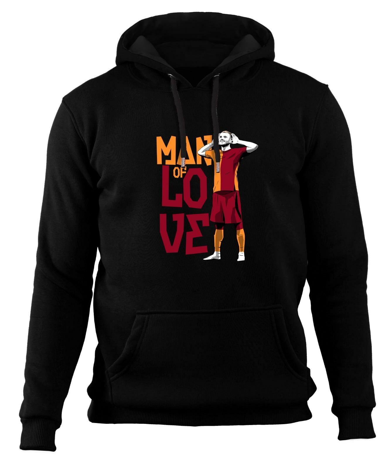 Mauro Icardi (Sarı Saçlı Çizim) Kapüşonlu Sweatshirt Siyah - M