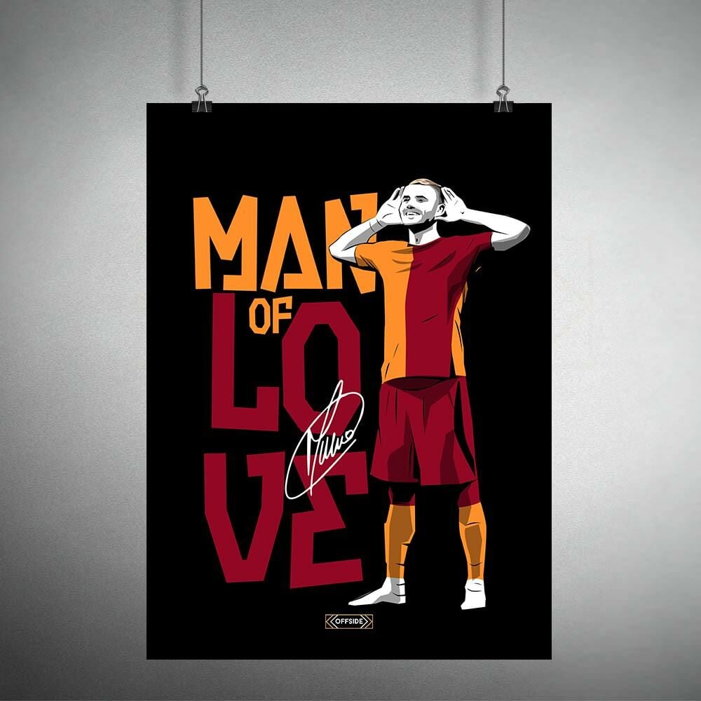 Mauro Icardi (Sarı Saçlı Çizim) Siyah Poster