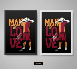 Mauro Icardi (Sarı Saçlı Çizim) Siyah Poster