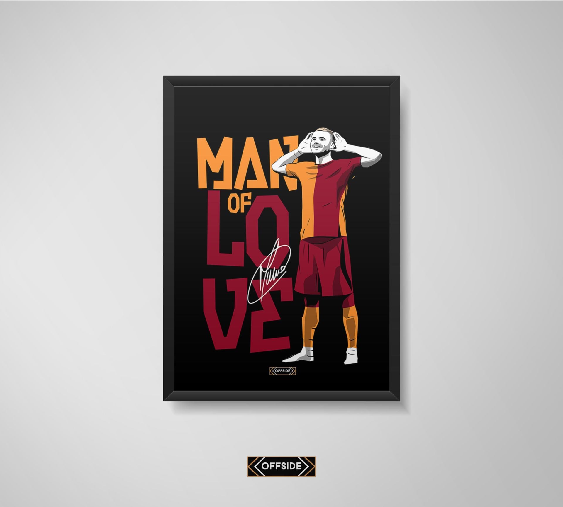 Mauro Icardi (Sarı Saçlı Çizim) Siyah Poster Siyah Çerçeve