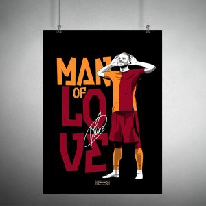 Mauro Icardi (Sarı Saçlı Çizim) Siyah Poster Çerçevesiz