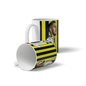 Tadic Sarı Lacivert Çubuklu Tasarım Baskılı Kupa Bardak