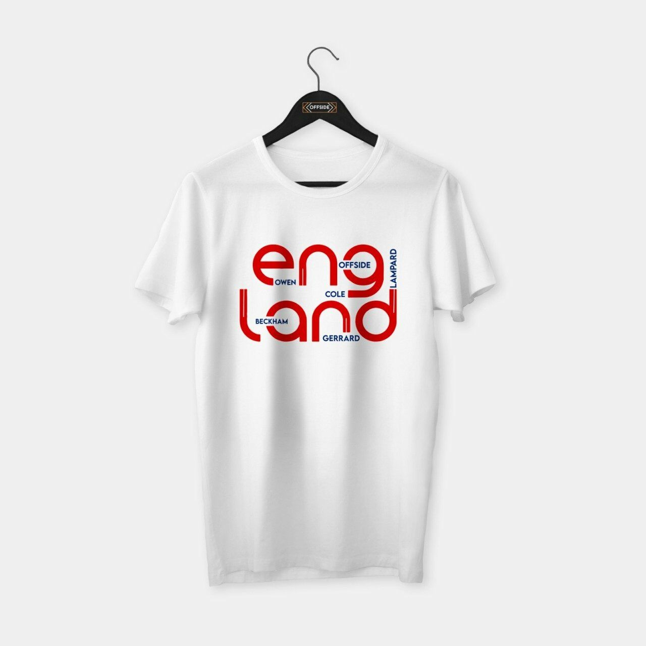 England (İngiltere) II T-shirt Beyaz (Kırmızı Baskı) - L