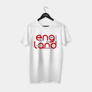 England (İngiltere) II T-shirt Beyaz (Kırmızı Baskı) - L