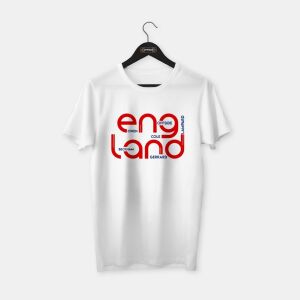 England (İngiltere) II T-shirt Beyaz (Kırmızı Baskı) - XL