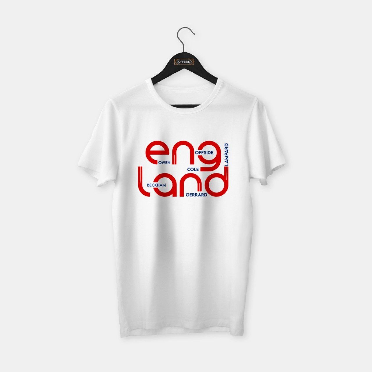 England (İngiltere) II T-shirt Beyaz (Kırmızı Baskı) - XXL