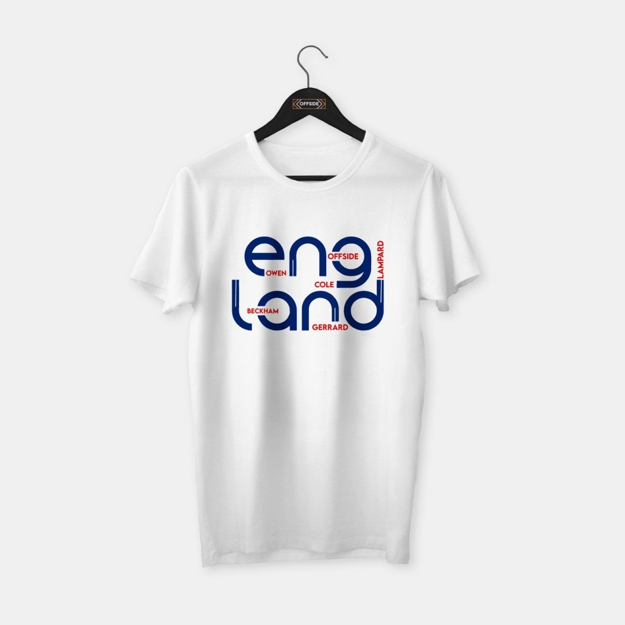 England (İngiltere) II T-shirt Beyaz (Lacivert Baskı) - XL