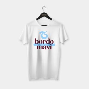 Trabzon - Bordo Mavi T-shirt Beyaz - M