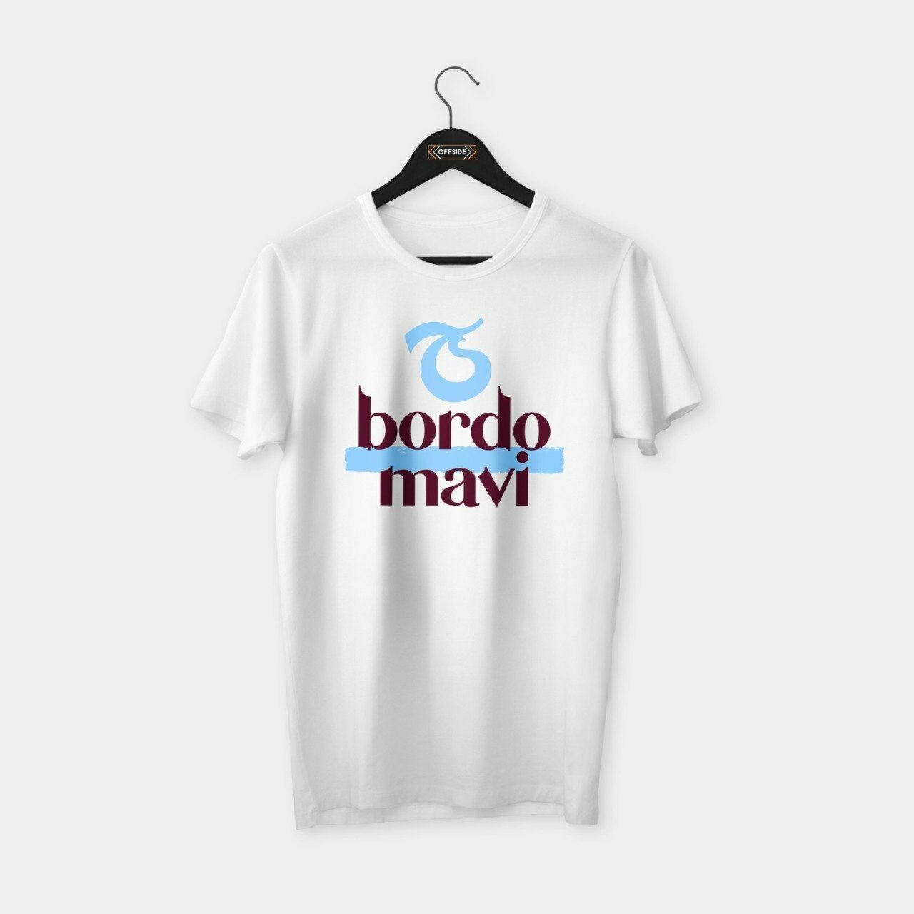 Trabzon - Bordo Mavi T-shirt Beyaz - S