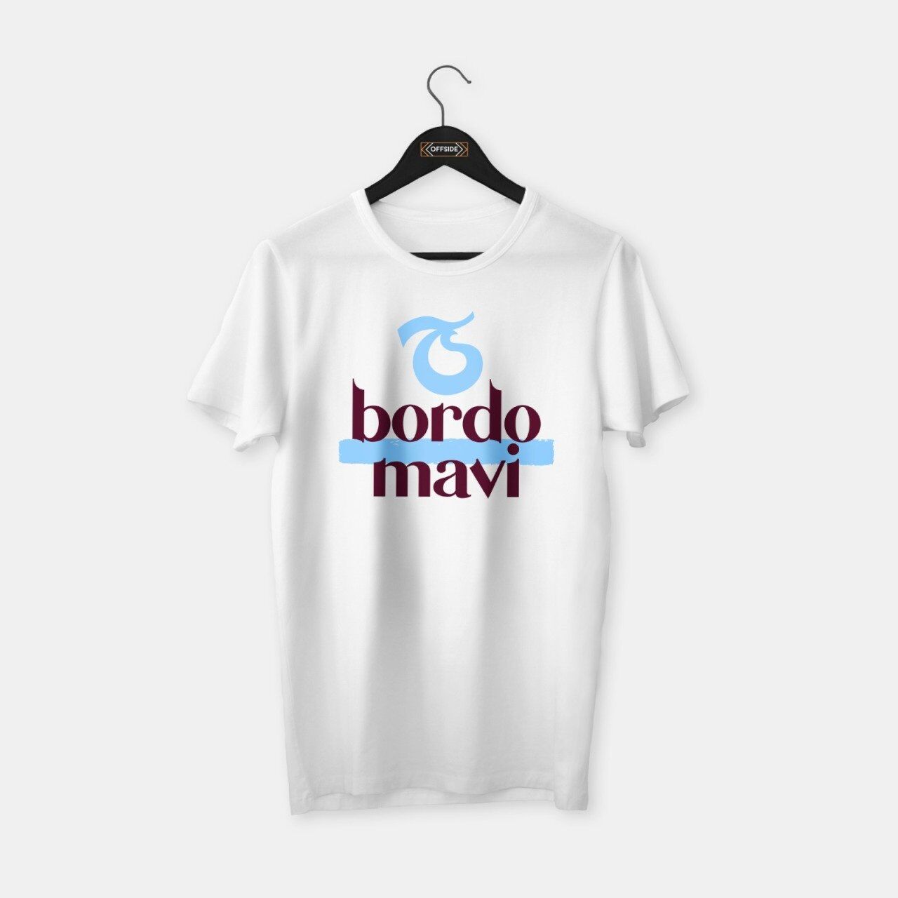 Trabzon - Bordo Mavi T-shirt Beyaz - XL