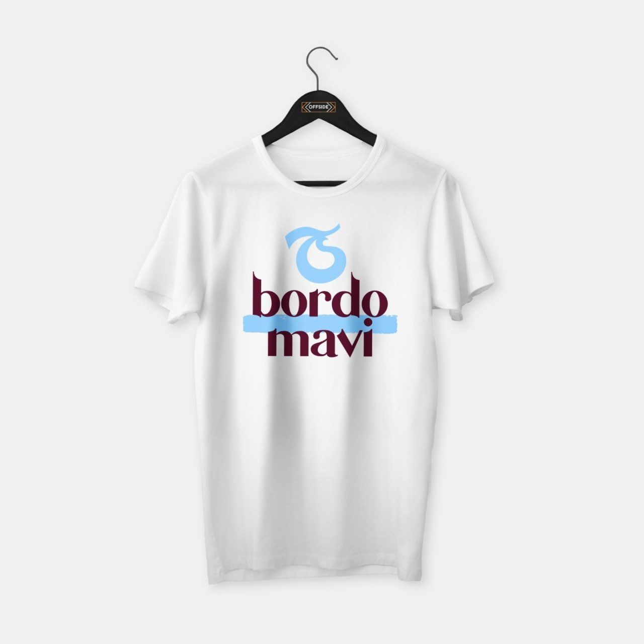 Trabzon - Bordo Mavi T-shirt Beyaz - XXL