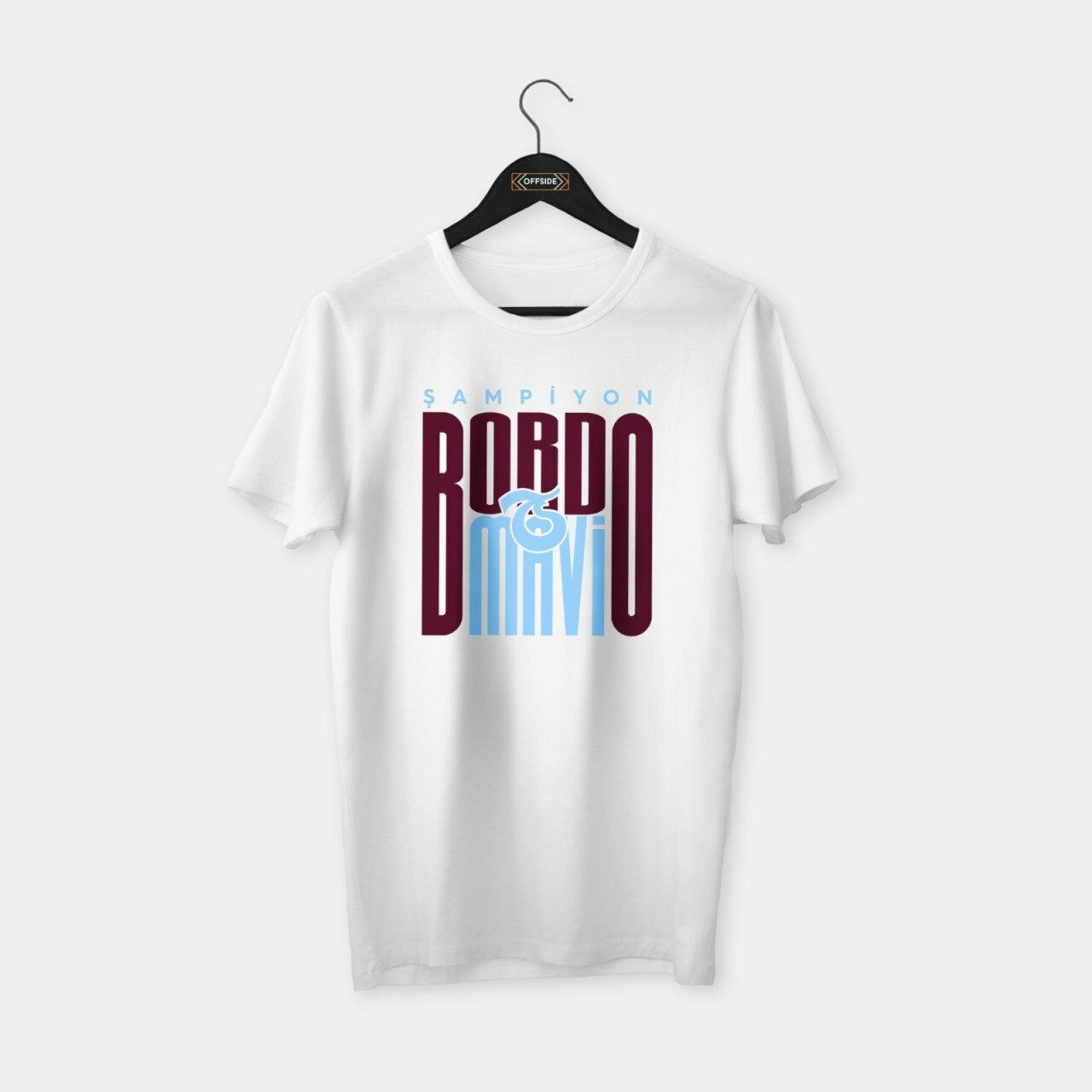 Şampiyon - Bordo Mavi T-shirt Beyaz - XL