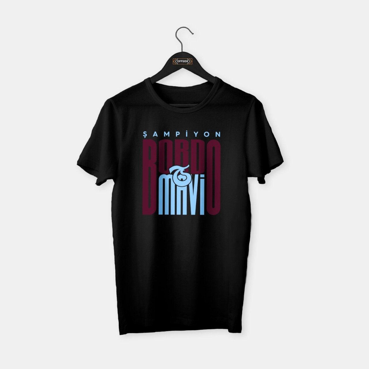 Şampiyon - Bordo Mavi T-shirt Siyah - XL
