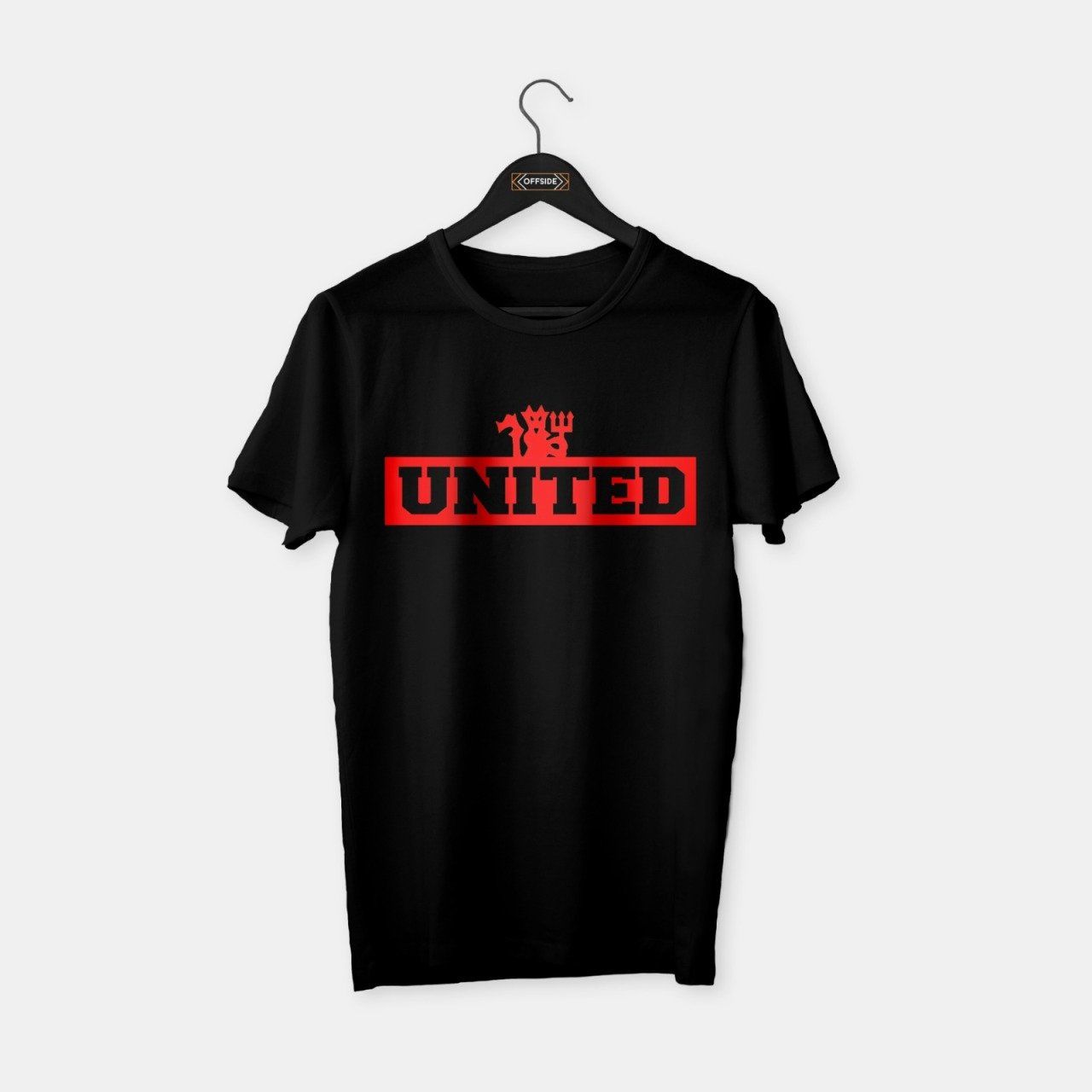 Manchester United - Manchester 'United' T-shirt Siyah (Kırmızı Baskı) - L