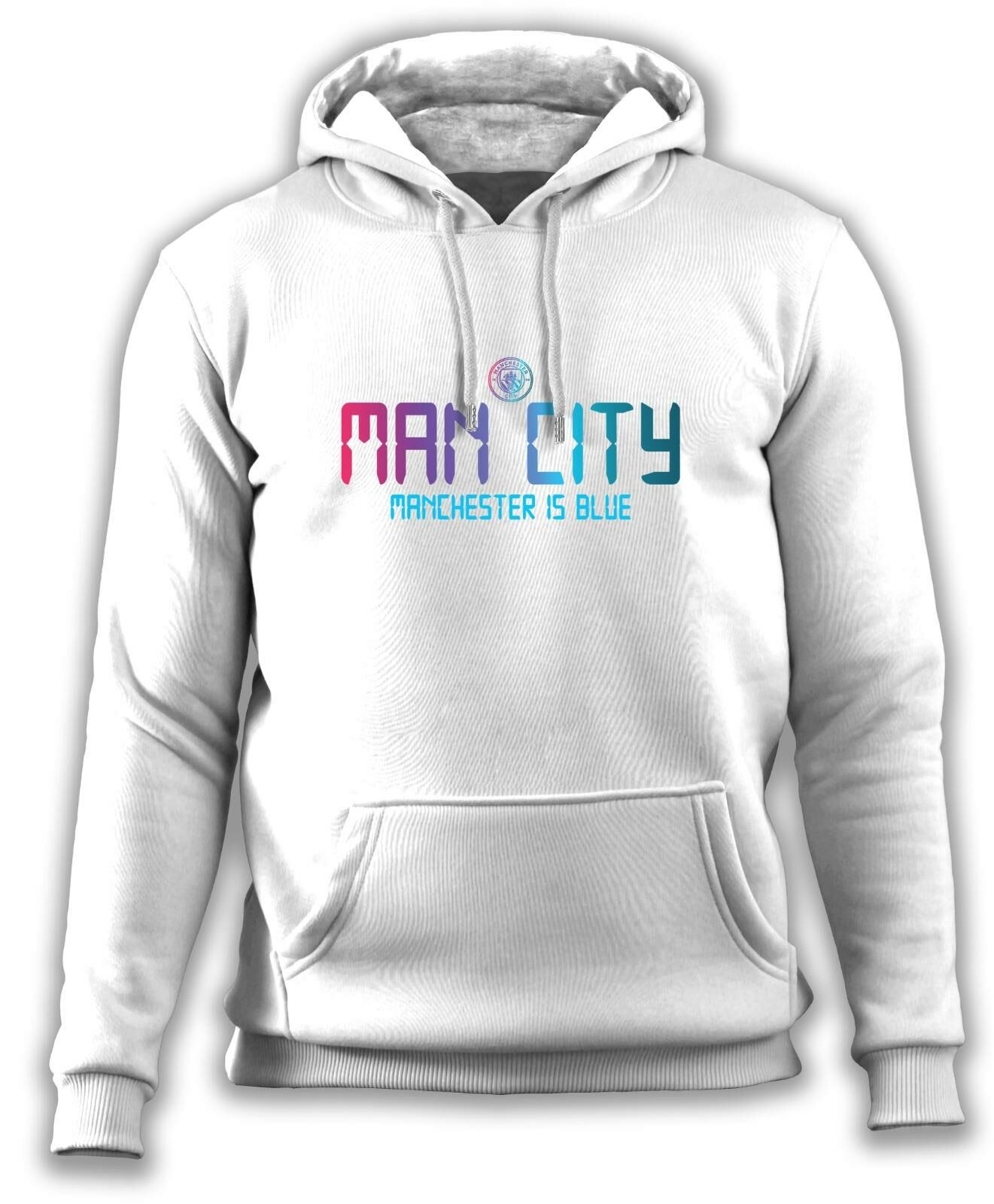 Manchester City - Gradient Kapüşonlu Sweatshirt Beyaz - XL