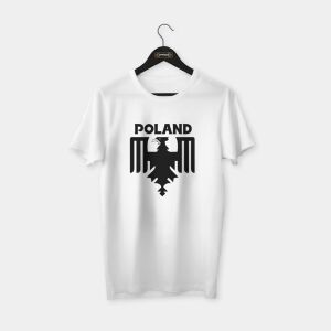 Poland (Polonya) T-shirt Beyaz (Siyah Baskı) - L