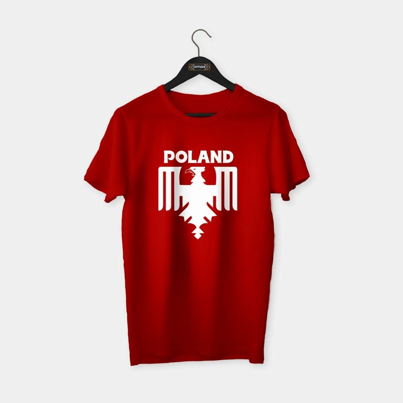 Poland (Polonya) T-shirt Kırmızı (Beyaz Baskı) - L