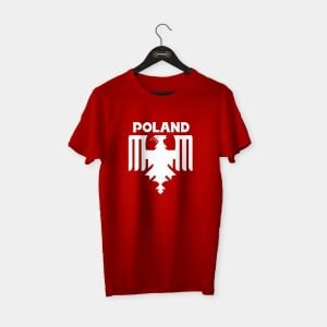 Poland (Polonya) T-shirt Kırmızı (Beyaz Baskı) - XL