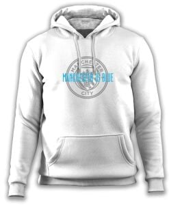 Manchester City - Manchester is Blue II Kapüşonlu Sweatshirt Beyaz - M
