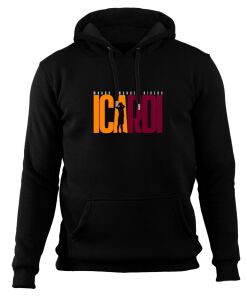 Mauro Icardi 'Silüet' Kapüşonlu Sweatshirt Siyah - M