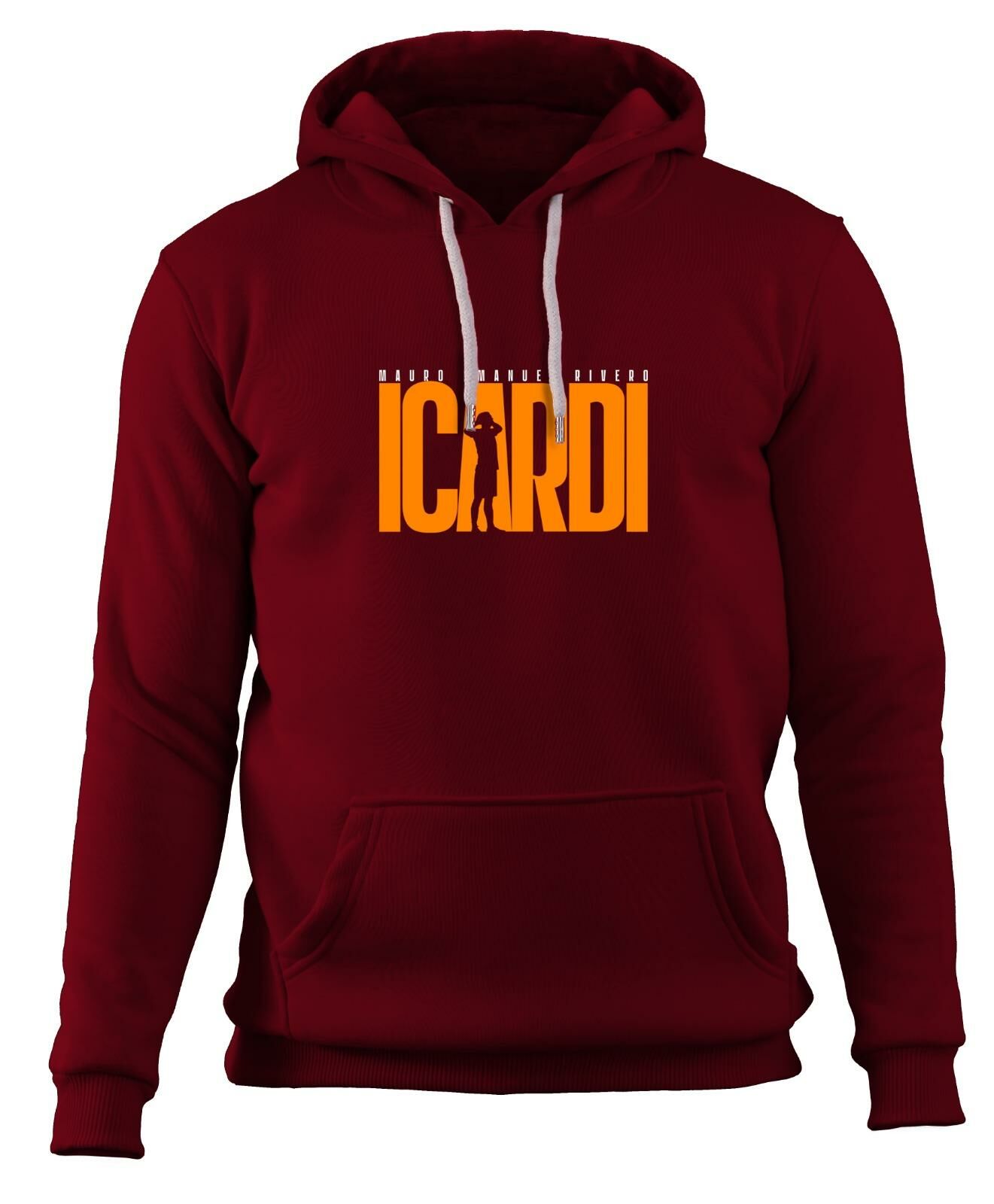 Mauro Icardi 'Silüet' Kapüşonlu Sweatshirt Bordo - XXL