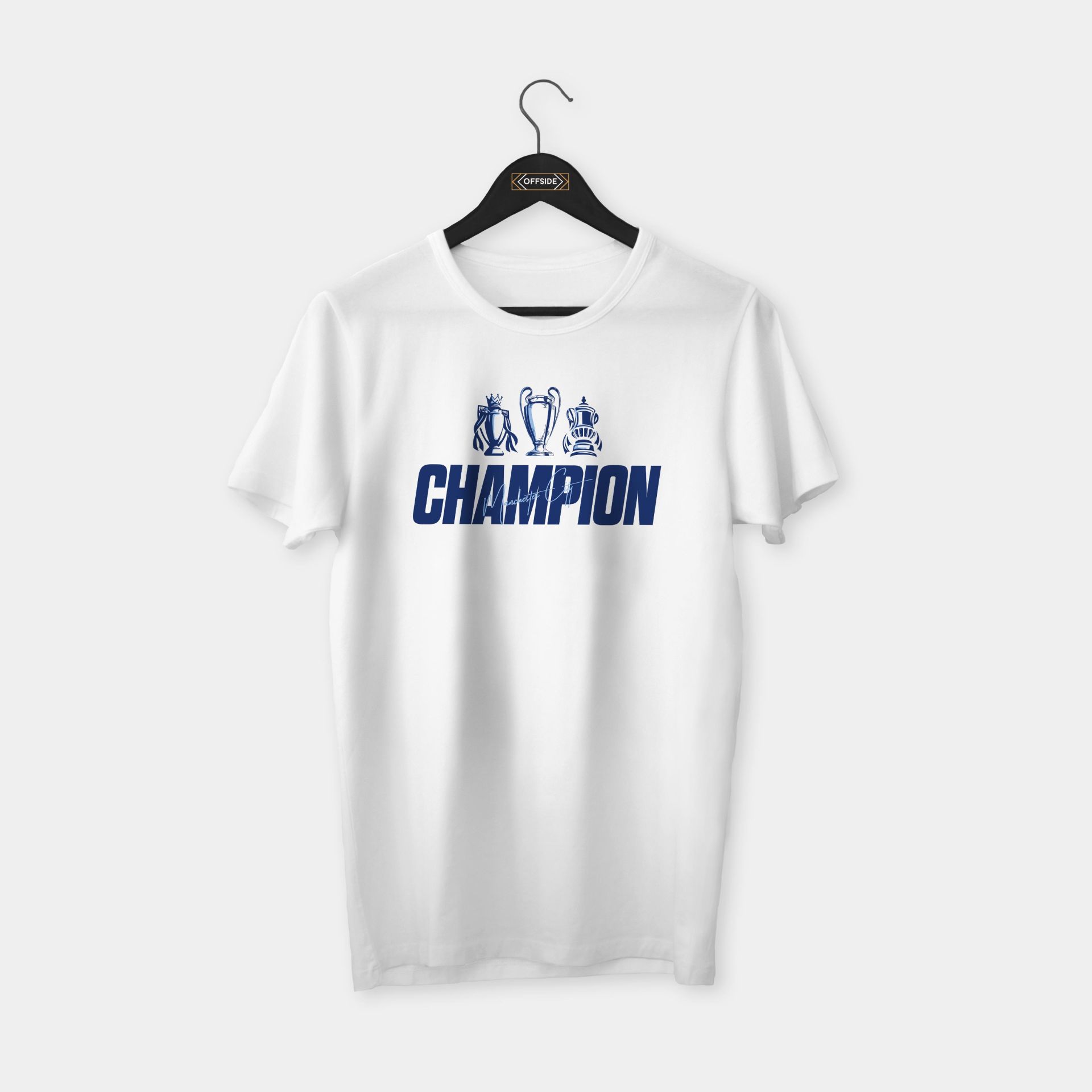 Manchester City 'Treble' Champion T-shirt Beyaz - XL
