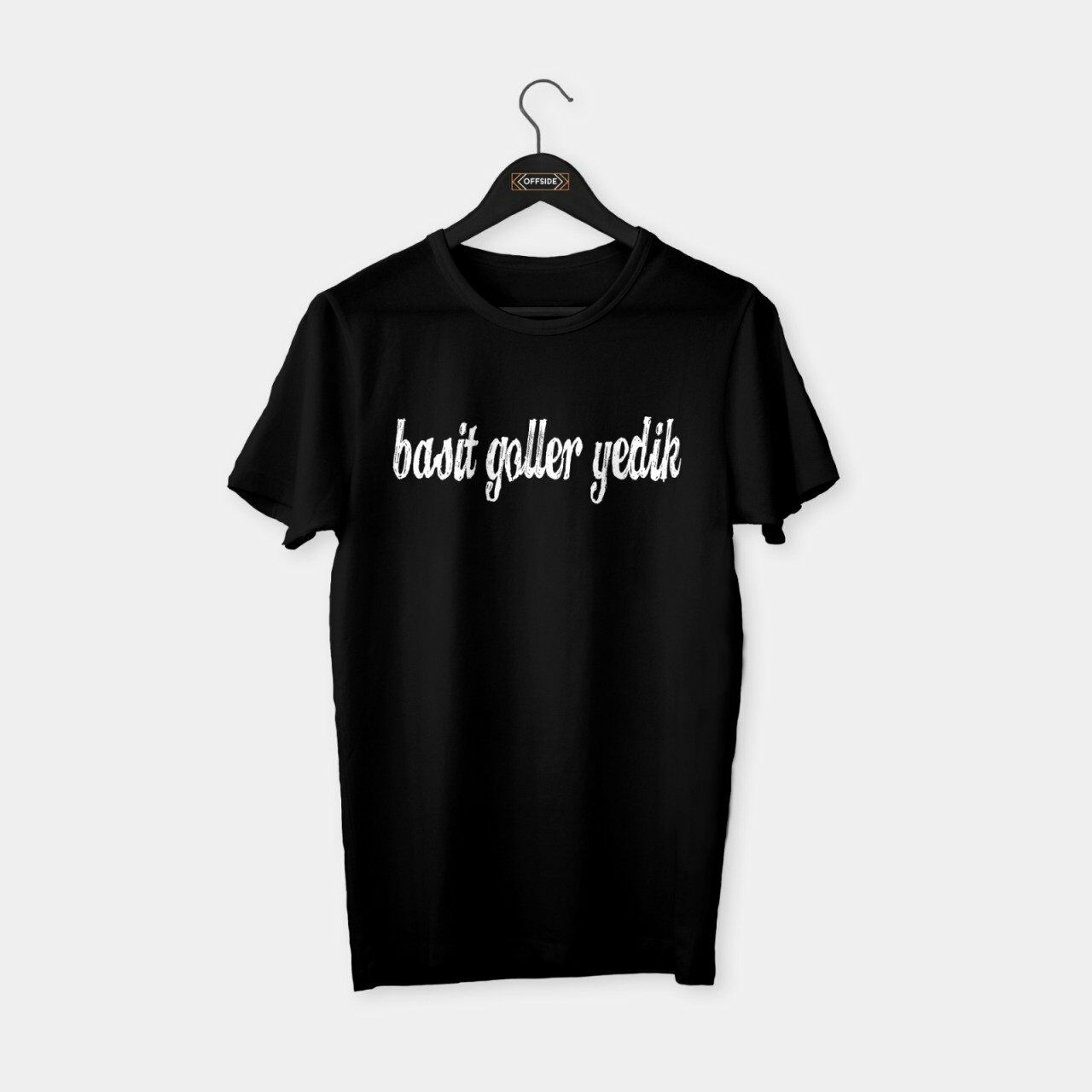 Basit Goller Yedik T-shirt Siyah - S