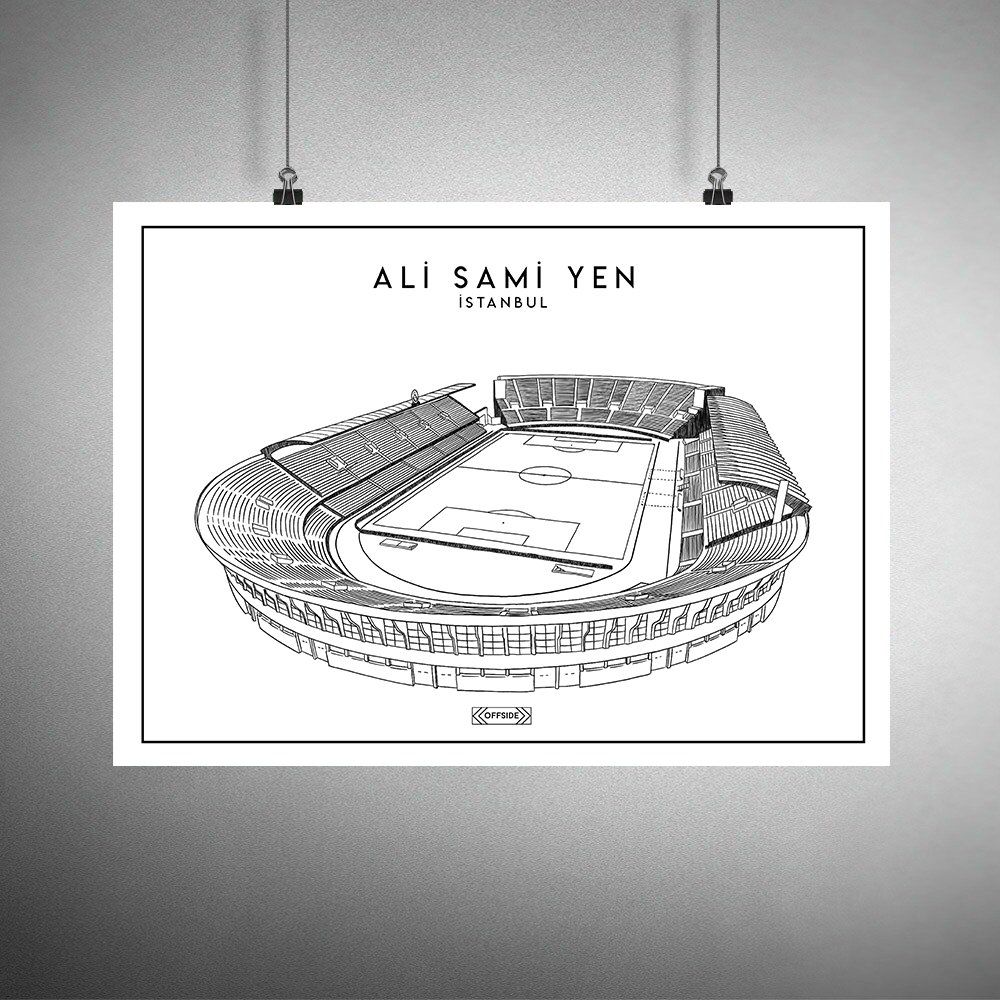 Ali Sami Yen Stad Çizim Posteri Çerçevesiz