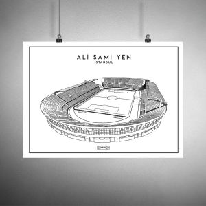 Ali Sami Yen Stad Çizim Posteri Çerçevesiz