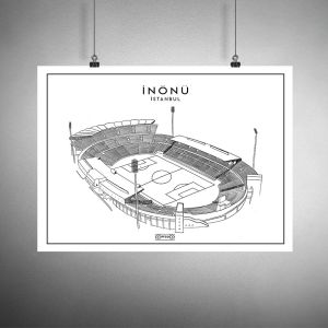İnönü Stad Çizim Posteri Çerçevesiz