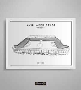 Avni Aker Stad Çizim Posteri Beyaz Çerçeve
