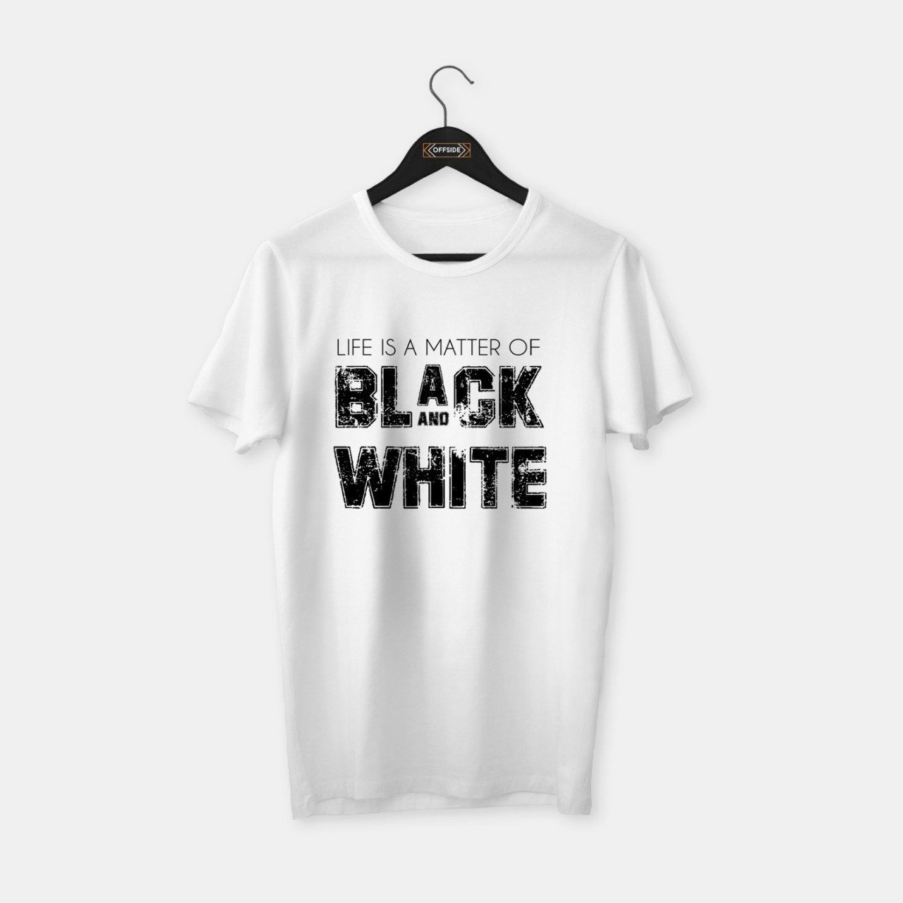Black and White T-shirt Beyaz - XL