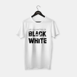Black and White T-shirt Beyaz - XL