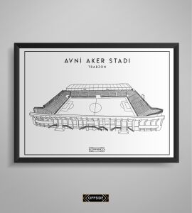 Avni Aker Stad Çizim Posteri Siyah Çerçeve