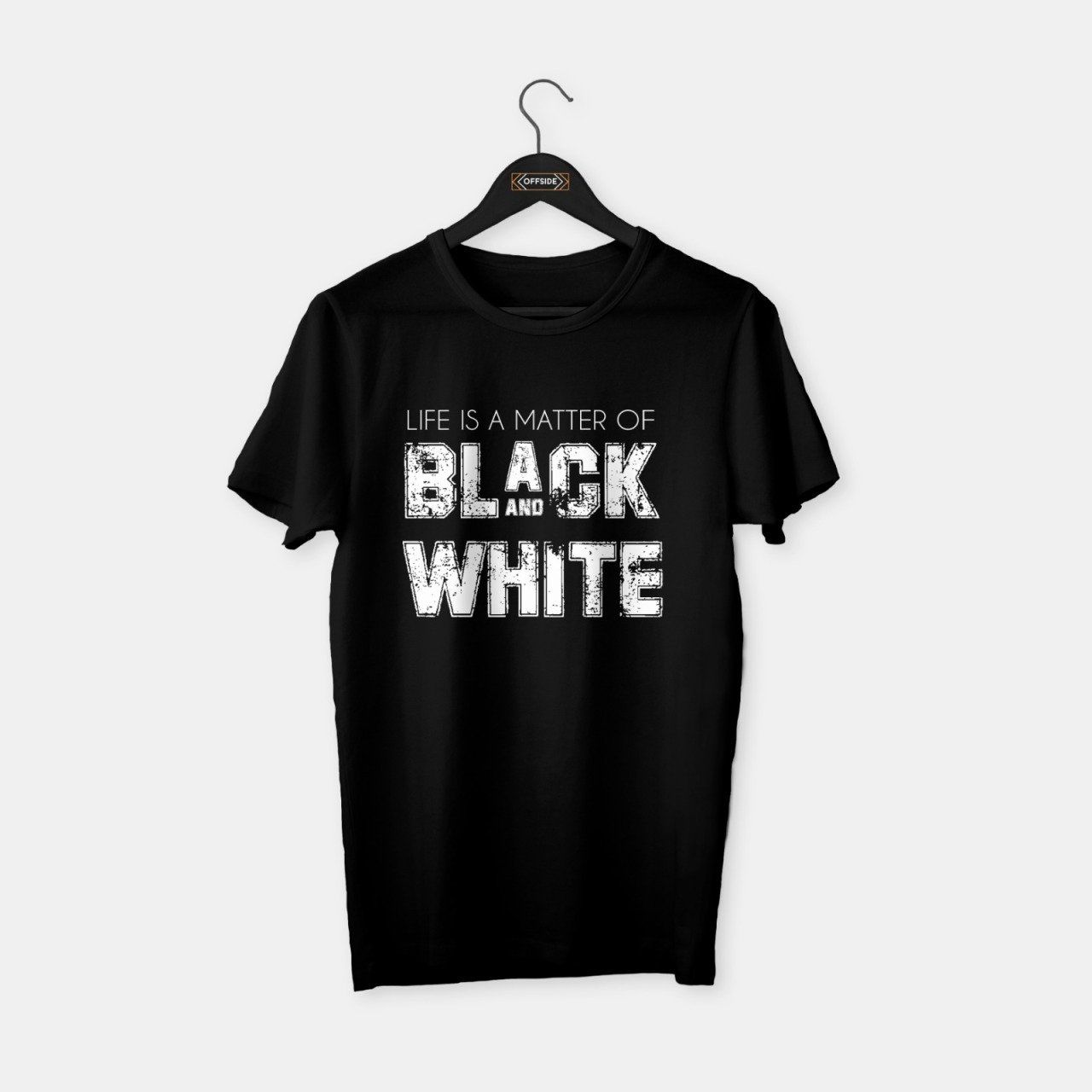Black and White T-shirt Siyah - L