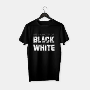 Black and White T-shirt Siyah - L