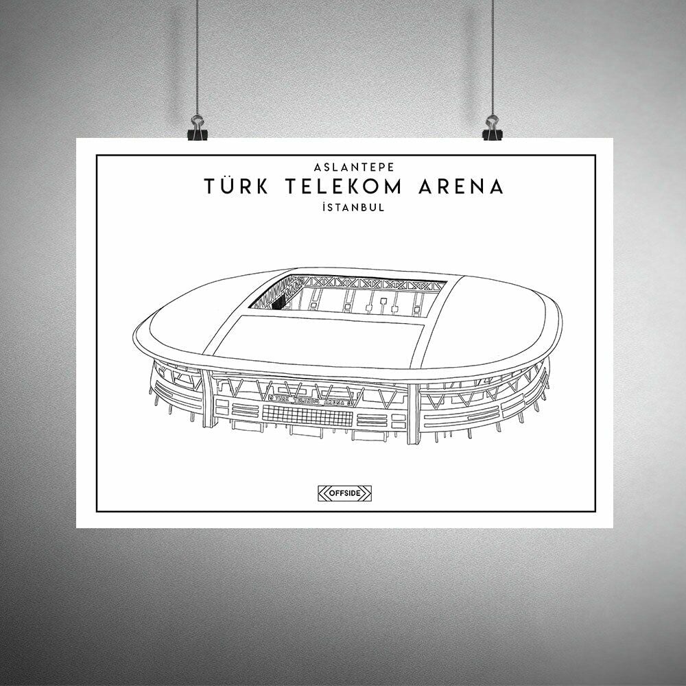 Türk Telekom Arena Stad Çizim Posteri Çerçevesiz