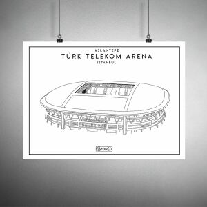 Türk Telekom Arena Stad Çizim Posteri Çerçevesiz