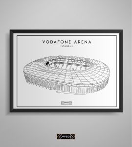Vodafone Park Stad Çizim Posteri Siyah Çerçeve