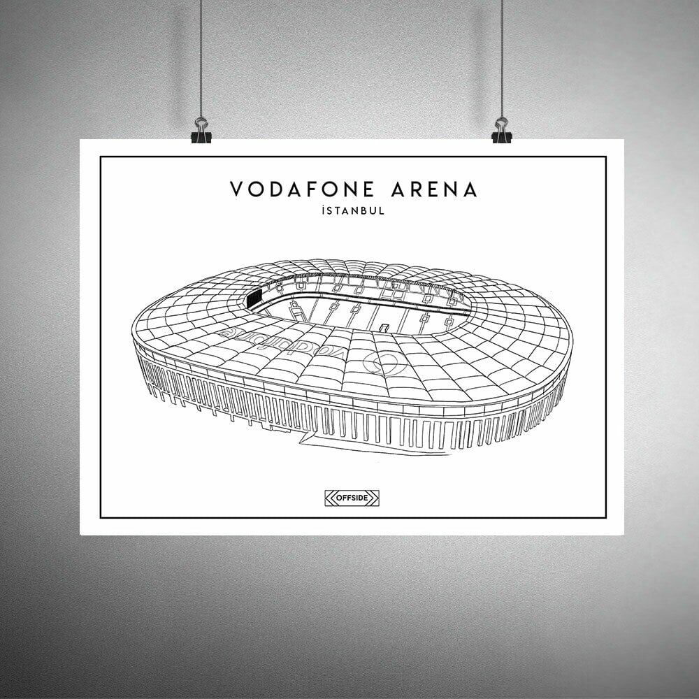Vodafone Park Stad Çizim Posteri Çerçevesiz