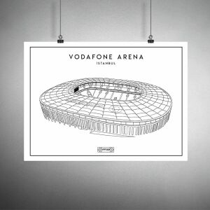 Vodafone Park Stad Çizim Posteri Çerçevesiz