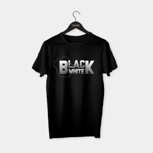 Black White T-shirt Siyah - XL