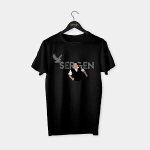 Sergen Illustration T-shirt Siyah - XL