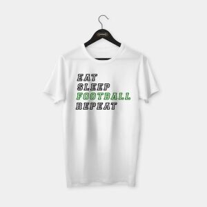 Eat, Sleep, Football T-shirt Beyaz - S