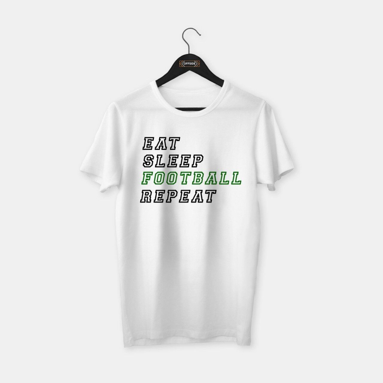 Eat, Sleep, Football T-shirt Beyaz - XL
