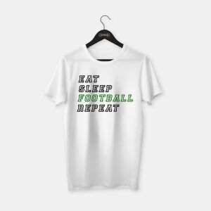 Eat, Sleep, Football T-shirt Beyaz - XL