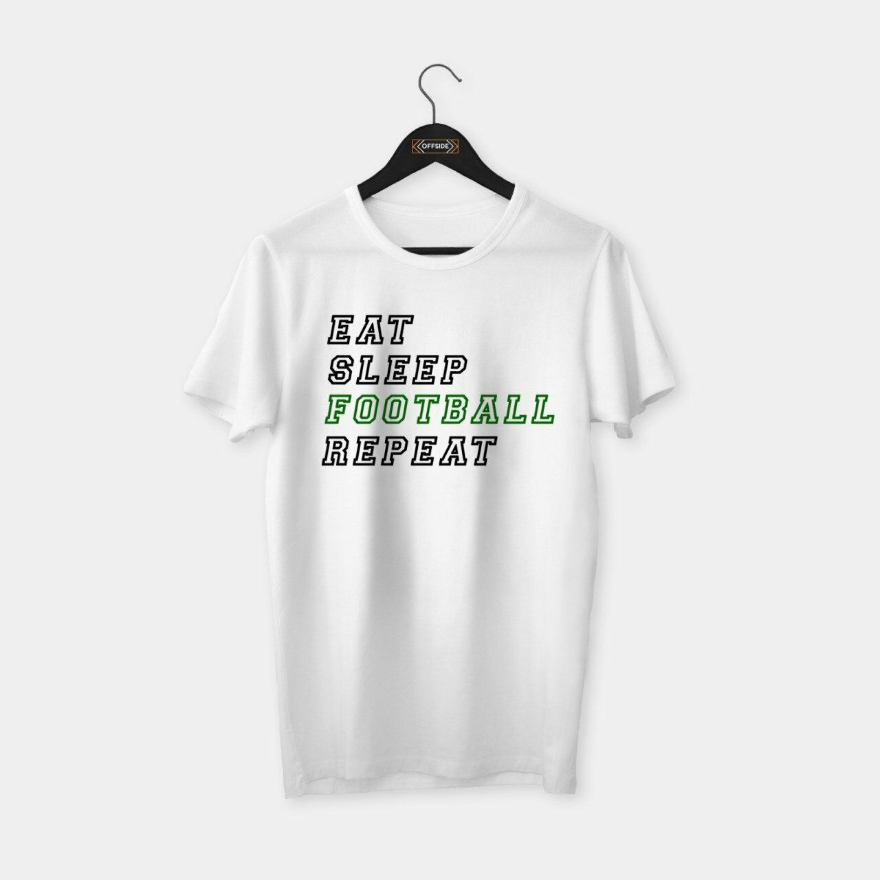 Eat, Sleep, Football T-shirt Beyaz - XXL