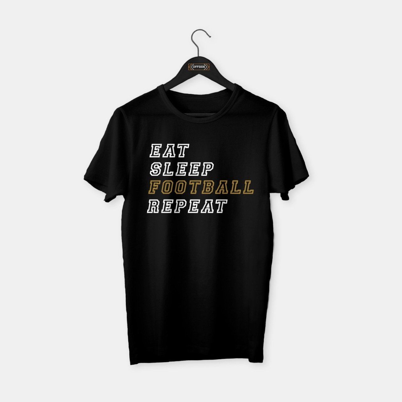 Eat, Sleep, Football T-shirt Siyah - L