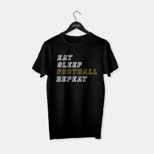 Eat, Sleep, Football T-shirt Siyah - S